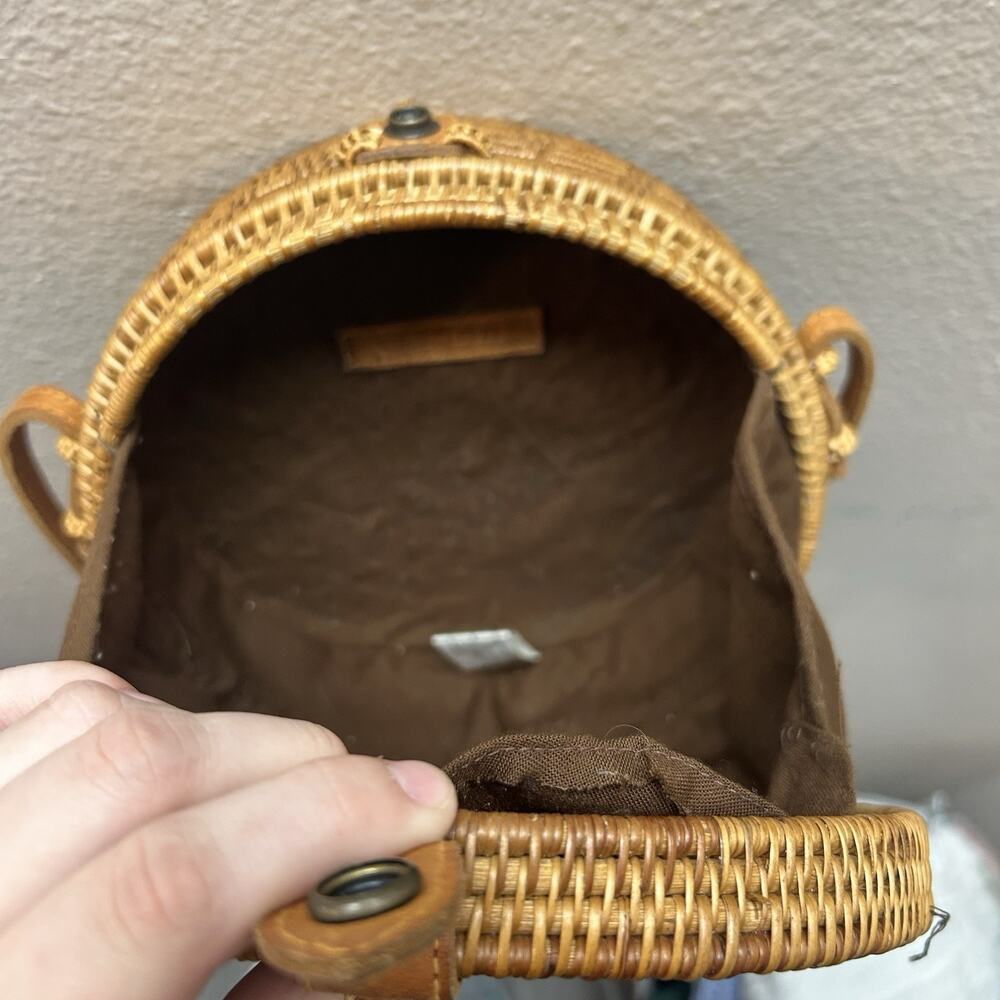 Round Rattan Straw Bag Wicker Purse Boho‎ Bag for Women Cross Body Cottagecore - Picture 5 of 8